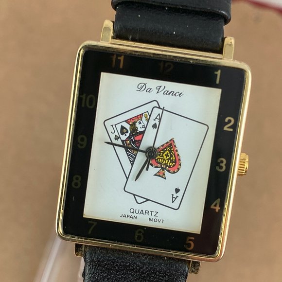 Vintage Gamblers Black Jack in Spades Watch  Da Vanci Watch NOS - Picture 1 of 6